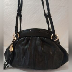 B Makowski Shoulder Elegant Black Leather Handbag